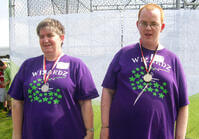 Sean O%27Neil and Gloria Paul on the medal stand